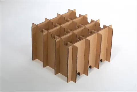 cardboard box plant cover made from interlocking corrugated panels